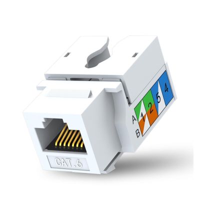 10PCS Cat6 Keystone Jacks, Ethernet Punch-Down Connectors, 90 Degree Module Couplers