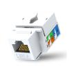 10PCS Cat6 Keystone Jacks, Ethernet Punch-Down Connectors, 90 Degree Module Couplers view 1
