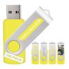 100 Pack Custom USB Flash Drives 32GB USB 2.0,Bulk Personalized Thumb Drives with Logo for Business, Events, Text or Image Printing, JBOS Customized Memory Sticks-Yellow view 1