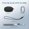 Case for JBL Endurance Peak4 Earbuds 2025 New, WUNIAK Soft Silicone Protective Portable Scratch Shock Resistant Shell with Cleaner Kit & Carabiner & Lanyard for JBL Endurance Peak 4,Black view 3