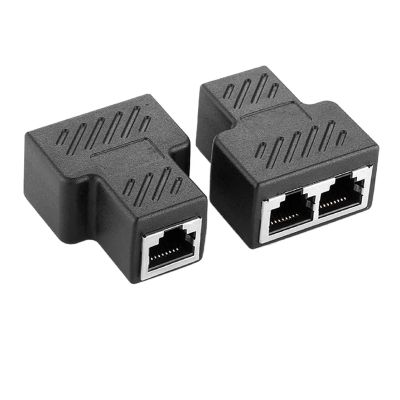 2 RJ45 Splitter Connectors, 1 to 2 Ethernet Extender Adapter Female to 2 Female RJ45 Coupler