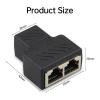 2 RJ45 Splitter Connectors, 1 to 2 Ethernet Extender Adapter Female to 2 Female RJ45 Coupler view 2