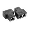 2 RJ45 Splitter Connectors, 1 to 2 Ethernet Extender Adapter Female to 2 Female RJ45 Coupler view 3