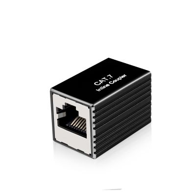 10Gbps RJ45 Ethernet Coupler Adapter, Aluminum Alloy Female to Female Cat5E Cat6 Cat7(10PCS,Black)