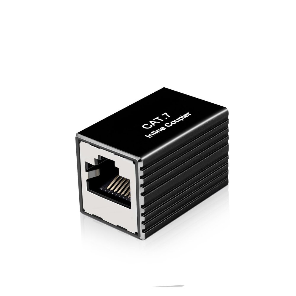 10Gbps RJ45 Ethernet Coupler Adapter, Aluminum Alloy Female to Female Cat5E Cat6 Cat7(10PCS,Black)