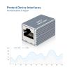 10Gbps RJ45 Ethernet Coupler Adapter, Aluminum Alloy Female to Female Cat5E Cat6 Cat7(10PCS,Black) view 4