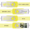 100 Pack Custom USB Flash Drives 4GB USB 2.0,Bulk Personalized Thumb Drives with Logo for Business, Events, Text or Image Printing, JBOS Customized Memory Sticks-Yellow view 3
