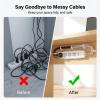 8 PCS Power Strip Holder Wall Mount, Self Adhesive Power Strip Adhesive Punch-Free Socket Holder Desktop Socket Fixer Wall Mount Cable Management for Kitchen Home Office Table, Easy to Install (White) view 3