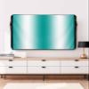 Aqua White Ombre Outdoor TV Cover Waterproof & Weatherproof TV Covers with Roll Up Front Flat 70-75 Inch, Outside Zipper Television Screen Protector Enclosure, Gradient Abstract Minimalist Aesthetic view 2
