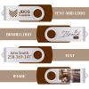 100 Pack Custom USB Flash Drives 8GB USB 2.0,Bulk Personalized Thumb Drives with Logo for Business, Events, Text or Image Printing, JBOS Customized Memory Sticks-Brown view 2