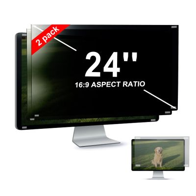 [2 Pack/Family Size]Eliwhale 24 inch Computer Screen Privacy Filter for 16:9 Widescreen Monitor, Matte Anti-Glare and Anti-Spy, Bluelight Block, Eye Healthy Privacy Shield, Width*Height: 531mm*299mm for LG HP AOC Acer and More