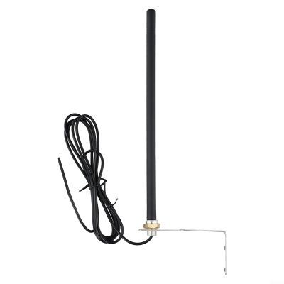 433.92MHz Extended Range Receiver Antenna Compatible for Migh-ty for Mule for GTO Smart Gate Openers, Wall Mounted Stainless Steel Bracket, 2m Cable for Remote Gate Control Systems