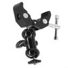 Camera Clamp Mount with Double Ball Head, Monitor Bracket Clamp with 1/4-20 Thread for DSLR Cameras or Field Video Rigs, Adjustable Swivel for 0.55-2.16 Inch Rods view 1