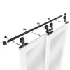 80" 1-Lite Mirror White Primed Solid Core Sliding Bypass Barn Door Double Doors with Hardware Kit,64" x 80" view 3