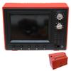 Dollhouse TV USB Rechargeable Mini TV Toy That Can Play Video with LCD Screen & 180 Rotatable Antenna Dollhouse Furniture for DIY Setting, Red view 1