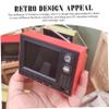 Dollhouse TV USB Rechargeable Mini TV Toy That Can Play Video with LCD Screen & 180 Rotatable Antenna Dollhouse Furniture for DIY Setting, Red view 4