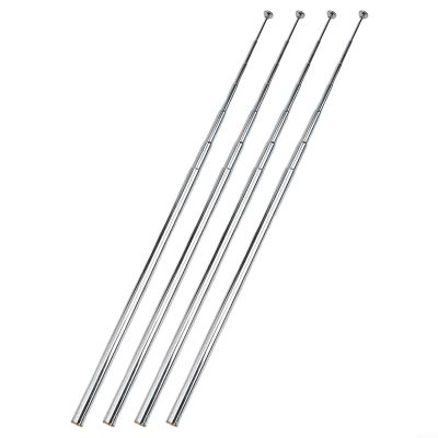 4Pcs Telescopic Antenna, 7 Section Stainless Steel Radio Antenna for Audio, TV Tuners, Radio Receivers 96cm