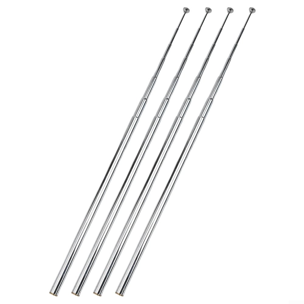 4Pcs Telescopic Antenna, 7 Section Stainless Steel Radio Antenna for Audio, TV Tuners, Radio Receivers 96cm