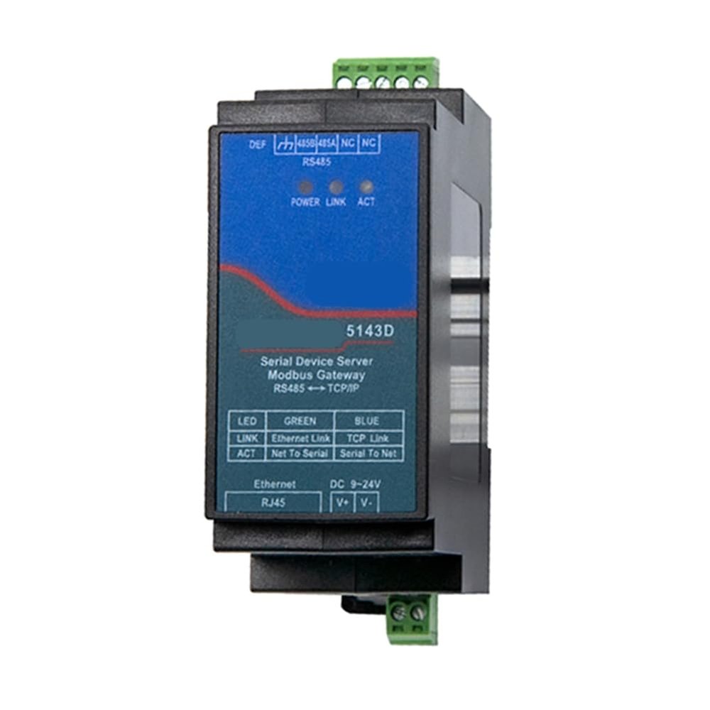 Yaregelun Din-Rail ZLAN5143D Serial Device Server Modbus Gateway RS485 from to/IP DC9-24V Support Full Duplex