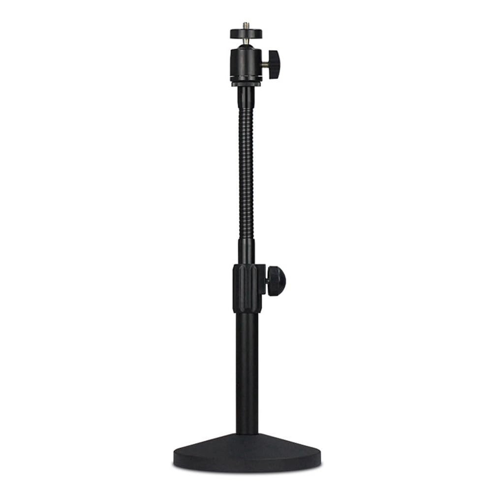 Yaregelun Hose Desktop Webcam Stand Adjustable Metal Desk Tripod Streaming Support with Sturdy Mount Base