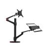ADPVRLUQ OL-3L Aluminum Height Adjustable Desktop Double Arm 17-32 Inch Monitor Stand + 12-17 Inch Laptop Stand Full Motion Mounting Arm(OLL-3L-B) view 1