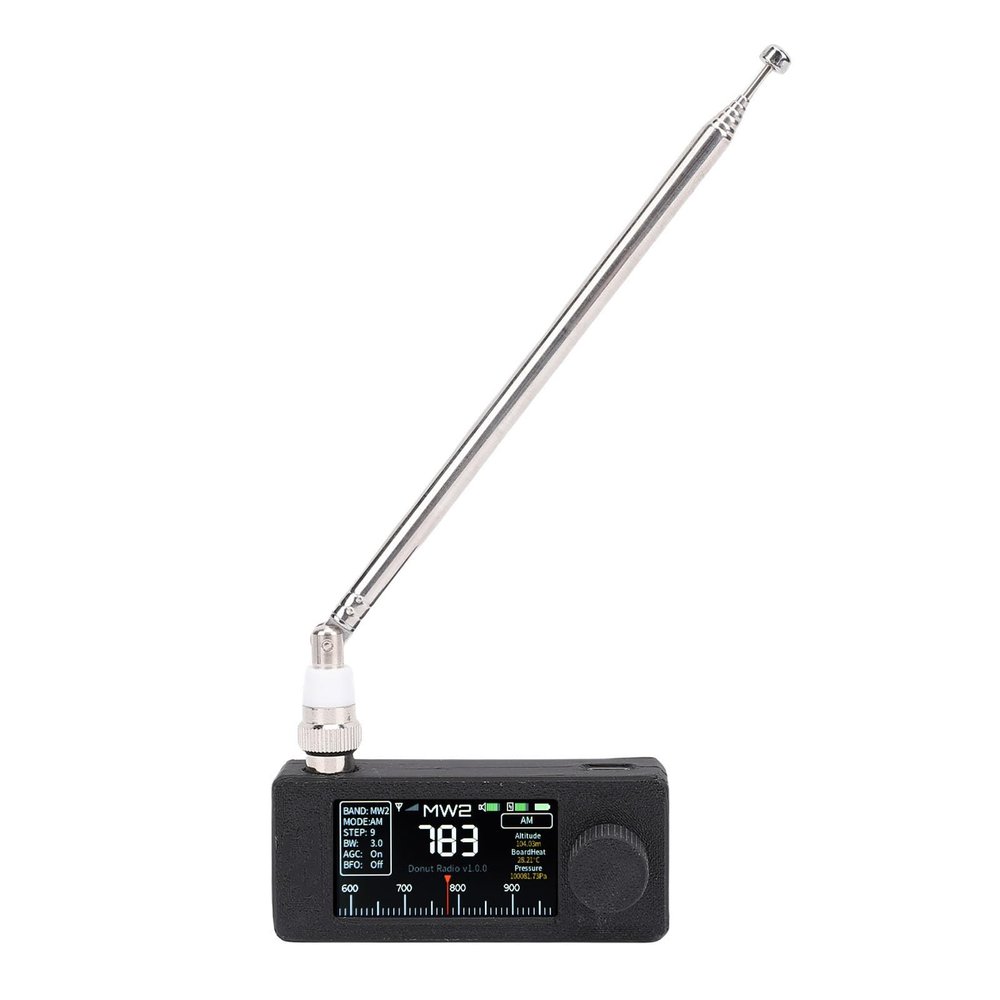 XUMIUZIY SI4732 Mini Radio with 1.9in Color Screen, Portable AM FM Pocket Radio Receiver, LSB USB Transistor Radios with 3.5mm Headphone Jack Telescopic Antennae for Walking Camping (Black)