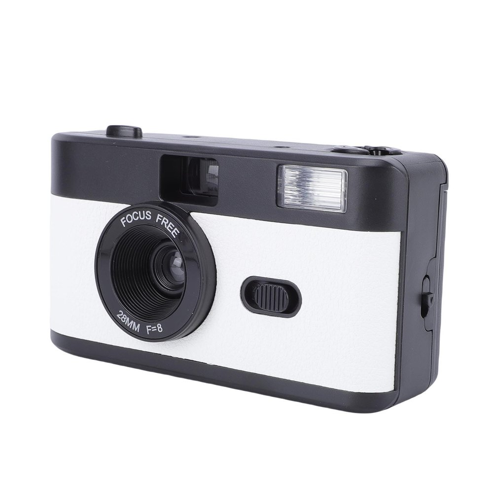 Fydun 35mm Film Camera Retro Reusable with Flash 27 Color Films for Students Adults Birthday Gifts (Black White)