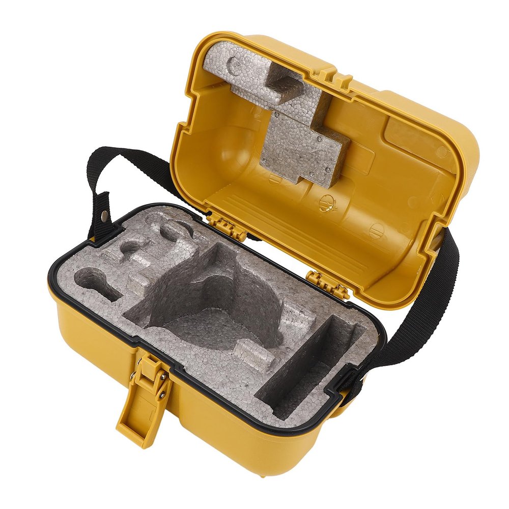 Fafeicy Yellow Surveying Equipment Cases Single Lock Storage Box for Total Station Level Theodolite and Field Instruments Durable PP Material