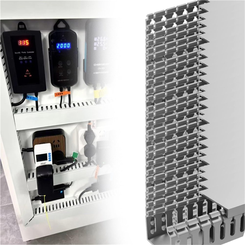 79 in Length Open Slot Wiring Raceway Cable Duct, Server Rack Wire Management Wire Groove, Cable Administer Channel Cord Trough for Home Office Warehouse Schools(25 pcs,W H 16/5in x 2in)