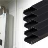 1 2 3 4 5 Pcs Cable Trunking Cover Plate with Adhesive Backing, 39 in Length PVC Floor Wire Cover for Kitchen Bathroom, Paintable Cable Management Groove(B-5 pcs,W H 1/2in x 3/10in) view 2