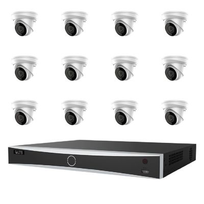 16-Channel Surveillance System with Twelve 4MP Cameras, 4TB NVR, Night Vision, Wired Connectivity, Corded Electric Power, Complete Security Kit