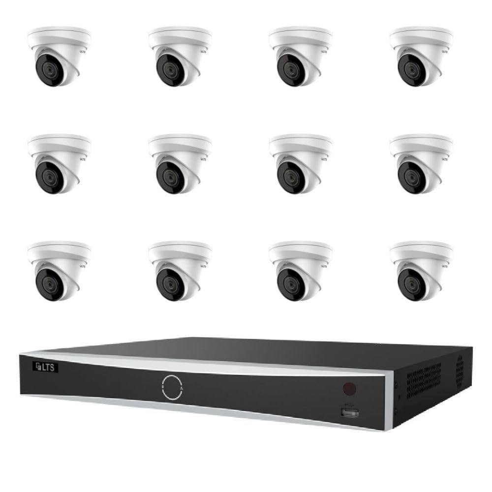 16-Channel Surveillance System with Twelve 4MP Cameras, 4TB NVR, Night Vision, Wired Connectivity, Corded Electric Power, Complete Security Kit