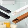 1 2 3 4 5 Pcs Cable Trunking Cover Plate with Adhesive Backing, 39 in Length PVC Floor Wire Cover for Kitchen Bathroom, Paintable Cable Management Groove(D-1 pc,W H 1/2in x 3/10in) view 1
