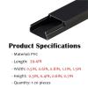 1 2 3 4 5 Pcs Cable Trunking Cover Plate with Adhesive Backing, 39 in Length PVC Floor Wire Cover for Kitchen Bathroom, Paintable Cable Management Groove(D-1 pc,W H 1/2in x 3/10in) view 3