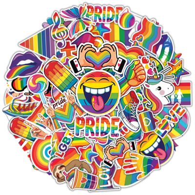 100PCS Pride Stickers  LGBTQ Rainbow Vinyl Decals for Teens, Kids Water Bottles, Laptops, Journals
