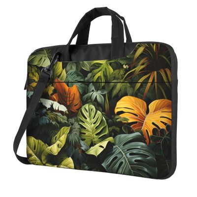 Tropical Rainforest Palm Leaves Laptop bag.15.6 inch Laptop Bag for 13-15.6 Inch, Protective Sleeve with Shoulder Strap