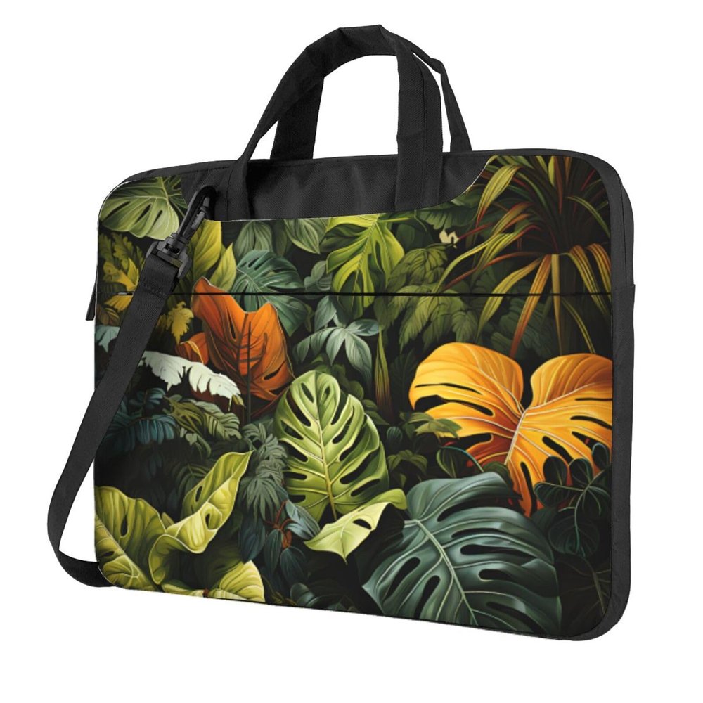 Tropical Rainforest Palm Leaves Laptop bag.15.6 inch Laptop Bag for 13-15.6 Inch, Protective Sleeve with Shoulder Strap
