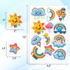 100pcs Rainbow Stickers  Cute Colorful Weather Theme Vinyl Decals with Clouds, Sun, Stars, Balloons for Water Bottle, Laptop, Scrapbook, Party Favors view 3