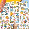 100pcs Rainbow Stickers  Cute Colorful Weather Theme Vinyl Decals with Clouds, Sun, Stars, Balloons for Water Bottle, Laptop, Scrapbook, Party Favors view 4