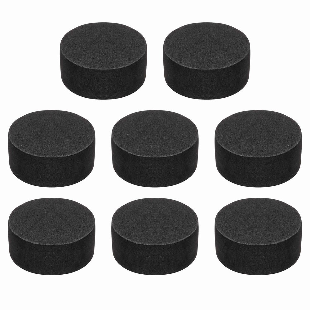 MECCANIXITY Single Sided Speaker Isolation Pads, 45mmx20mm Round Black Non Slip EVA Acoustic Foam Pads Feet Anti-Vibration Base for Decks Speaker Subwoofer HiFi Sound System, Pack of 8