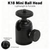 Mini Ball Head with 1/4 Inch Screw Interface, Aluminum Alloy, Portable and Stable - Lightweight Design, Non - Slip Rubber Pad, Ideal for Live Broadcast and Photography view 2