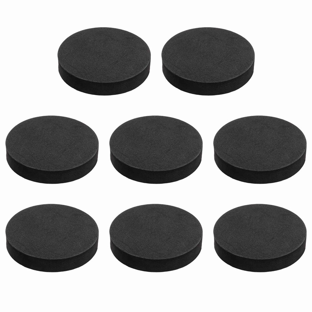 MECCANIXITY Single Sided Speaker Isolation Pads, 65mmx12mm Round Black Non Slip EVA Acoustic Foam Pads Feet Anti-Vibration Base for Decks Speaker Subwoofer HiFi Sound System, Pack of 8