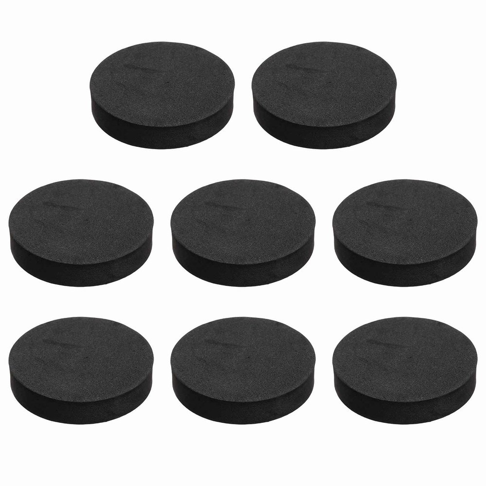 MECCANIXITY Single Sided Speaker Isolation Pads, 55mmx12mm Round Black Non Slip EVA Acoustic Foam Pads Feet Anti-Vibration Base for Decks Speaker Subwoofer HiFi Sound System, Pack of 8