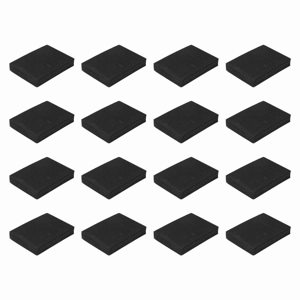 MECCANIXITY Single Sided Speaker Isolation Pads, 90mmx65mmx15mm Square Black Non Slip EVA Acoustic Foam Pads Feet Anti-Vibration Base for Decks Speaker Subwoofer HiFi Sound System, Pack of 16