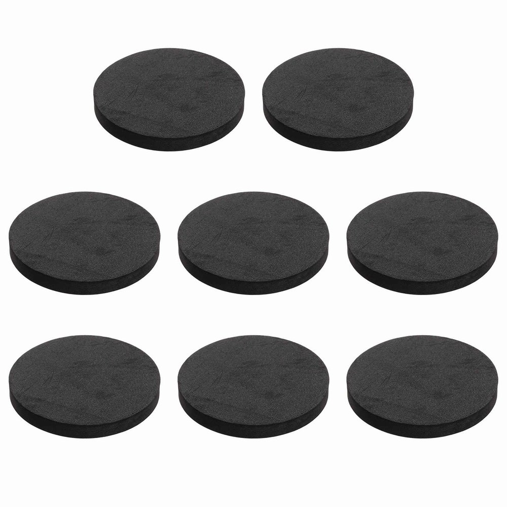 MECCANIXITY Single Sided Speaker Isolation Pads, 70mmx8mm Round Black Non Slip EVA Acoustic Foam Pads Feet Anti-Vibration Base for Decks Speaker Subwoofer HiFi Sound System, Pack of 8