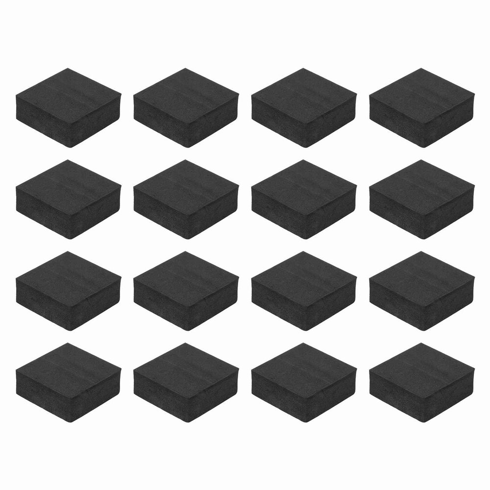 MECCANIXITY Single Sided Speaker Isolation Pads, 50mmx50mmx20mm Square Black Non Slip EVA Acoustic Foam Pads Feet Anti-Vibration Base for Decks Speaker Subwoofer HiFi Sound System, Pack of 16