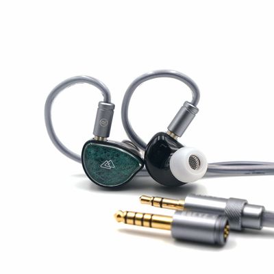 BQEYZ NI HiFi Gaming In-Ear Monitor Wired Earphone Ceramic Composite Vibration Membrane Headphones 3.5mm/4.4mm Detachable Wired Earbuds for Gaming, Player, Stage Compatible (3.5&4.4mm Interchangeable