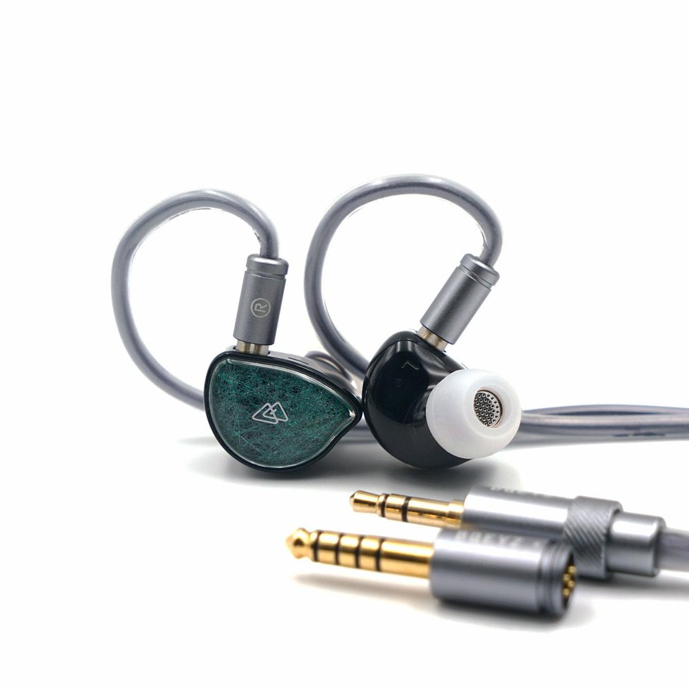 BQEYZ NI HiFi Gaming In-Ear Monitor Wired Earphone Ceramic Composite Vibration Membrane Headphones 3.5mm/4.4mm Detachable Wired Earbuds for Gaming, Player, Stage Compatible (3.5&4.4mm Interchangeable