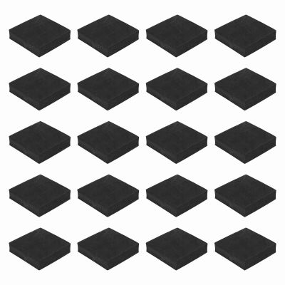 MECCANIXITY Single Sided Speaker Isolation Pads, 80mmx80mmx20mm Square Black Non Slip EVA Acoustic Foam Pads Feet Anti-Vibration Base for Decks Speaker Subwoofer HiFi Sound System, Pack of 32