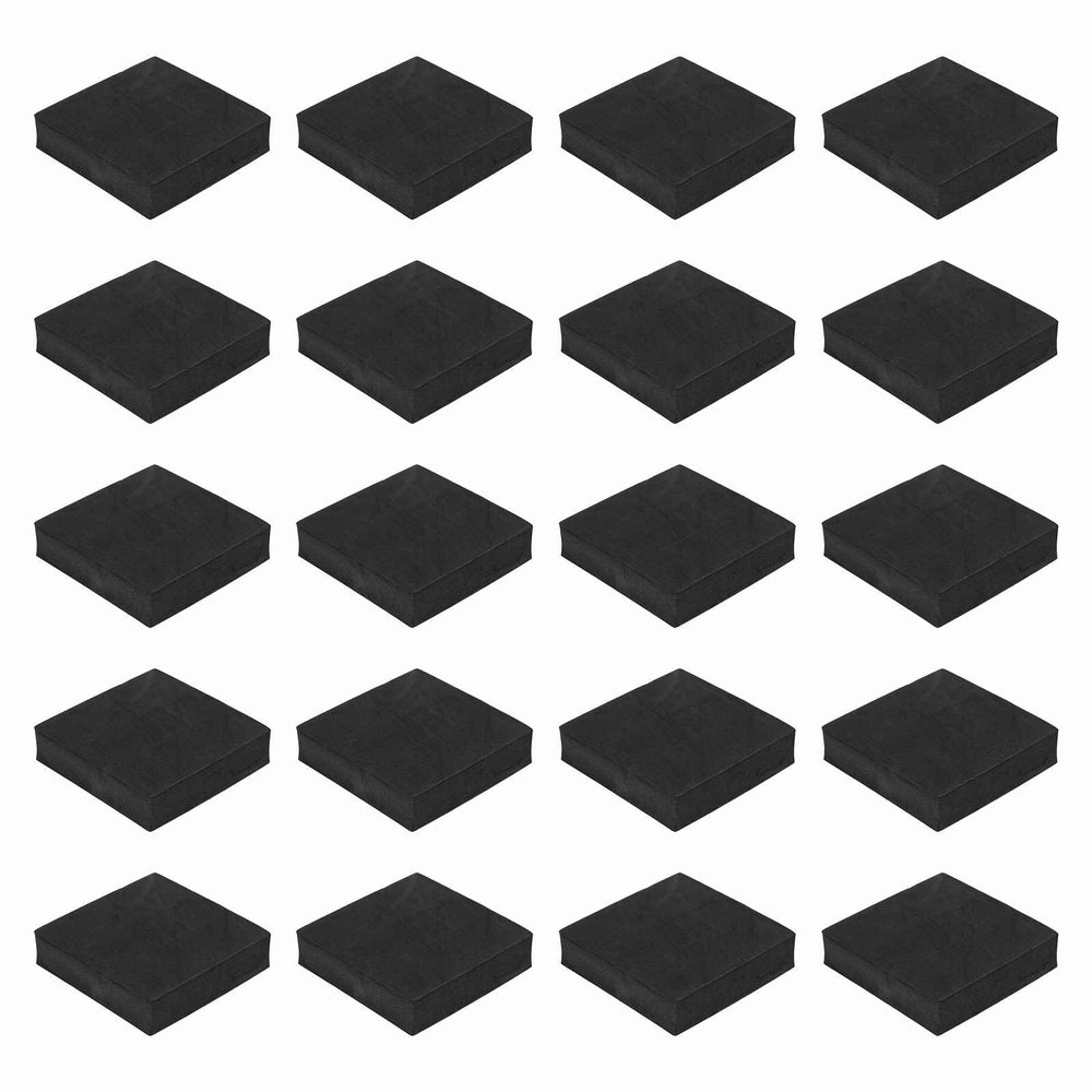 MECCANIXITY Single Sided Speaker Isolation Pads, 80mmx80mmx20mm Square Black Non Slip EVA Acoustic Foam Pads Feet Anti-Vibration Base for Decks Speaker Subwoofer HiFi Sound System, Pack of 32